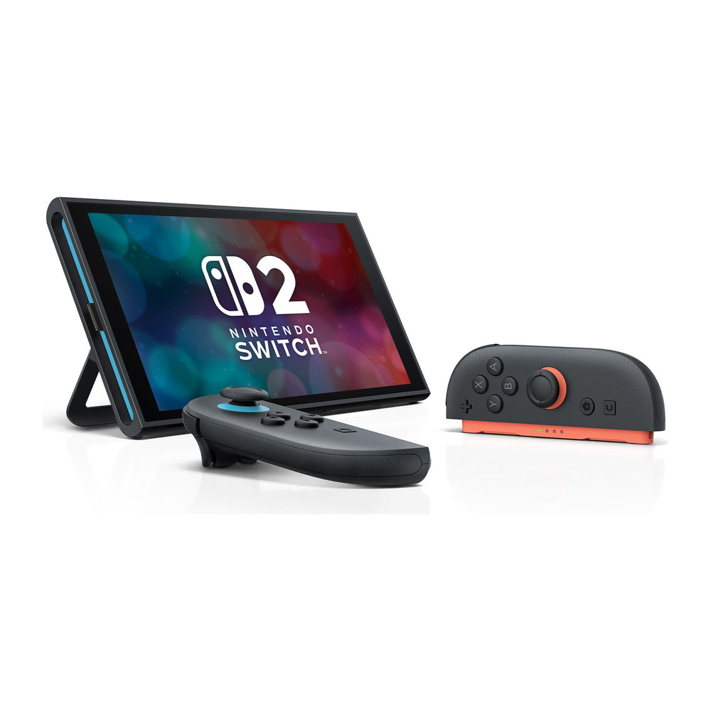 Nintendo Switch 2 in tabletop mode with its stand